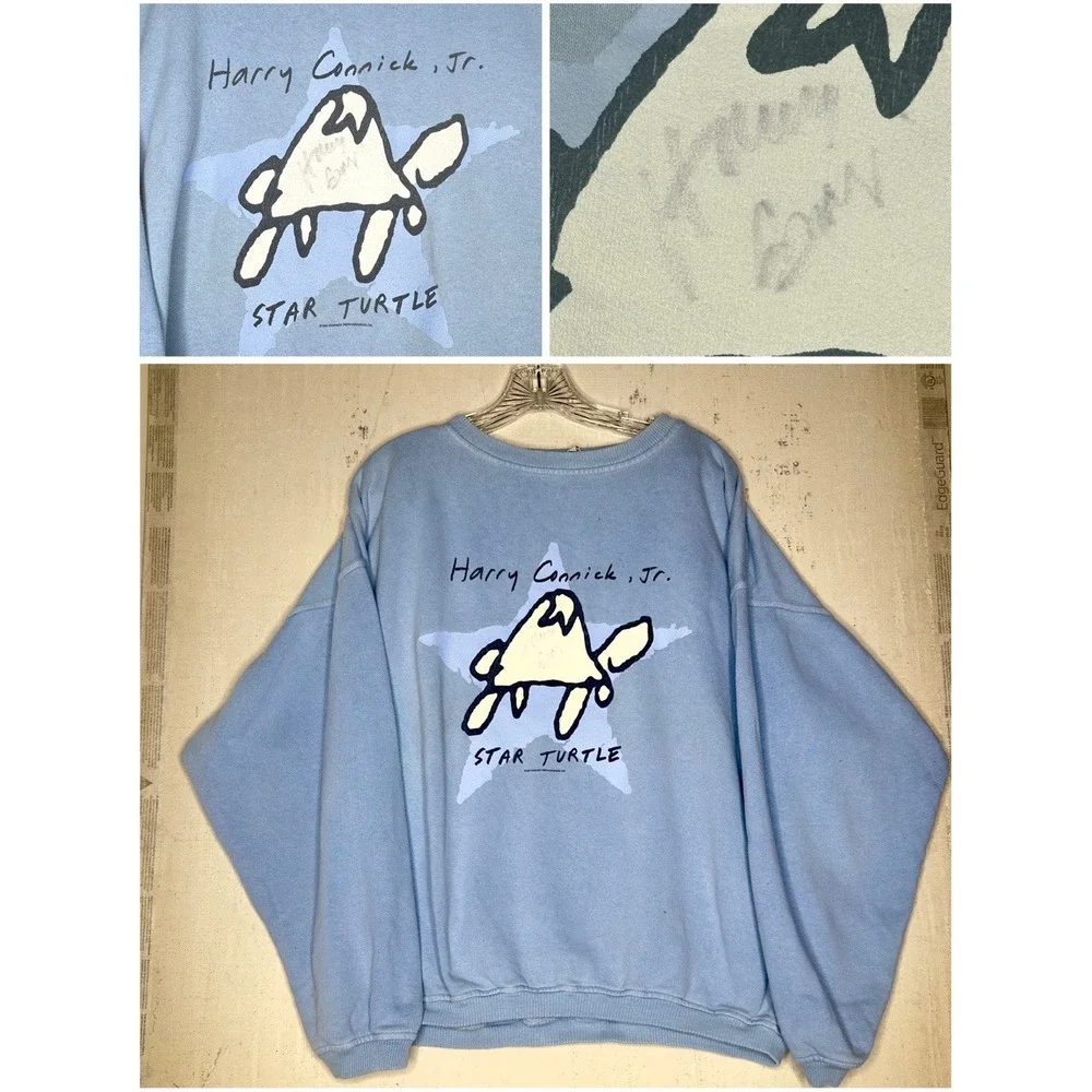 RARE Vintage 1995 Harry Connick Jr. 'Star Turtle' Autographed Sweater‎ | Sz: XL